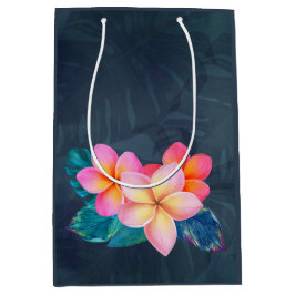 Sacola Para Presentes Média Hawaiai Sunrise Plumeria Tall Gift Bag