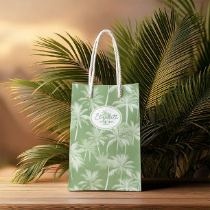 Sacola Para Presentes Média Hawaiian Palm Tree Silhouette Green ID1093