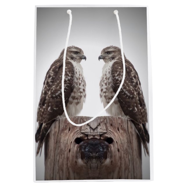 Sacola Para Presentes Média Hawks em um posto (Frente)