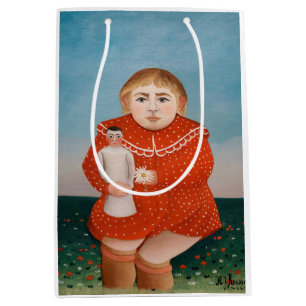 Sacola Para Presentes Média Henri Rousseau - Criança com uma Doll