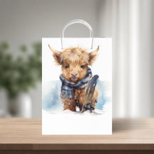 Highland Cow-abunga Gift Bag - Branco