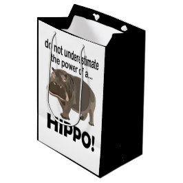 Sacola Para Presentes Média Hippopotamus Animal Funny Hippo