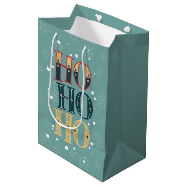 Sacola Para Presentes Média Ho Ho Ho Natal (Frente inclinada)
