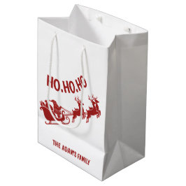 Sacola Para Presentes Média Ho Ho Ho Santa Sleigh Ride Christmas