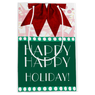 SACOLA PARA PRESENTES MÉDIA HOLIDAY ART DECO