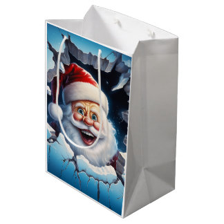 Sacola Para Presentes Média Holiday Blessings Santa Christmas Gift Bags