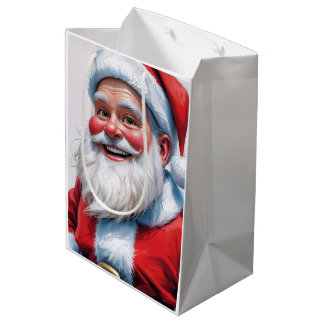 Sacola Para Presentes Média Holiday Blessings Santa Christmas Gift Bags