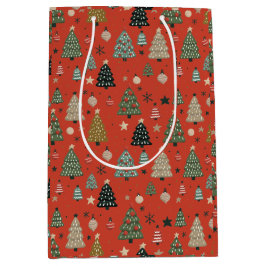 Sacola Para Presentes Média Holiday Echoes-Red Gift Bag