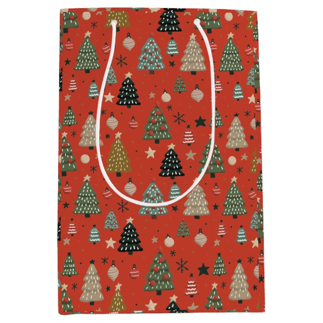 Sacola Para Presentes Média Holiday Echoes-Red Gift Bag (Frente)