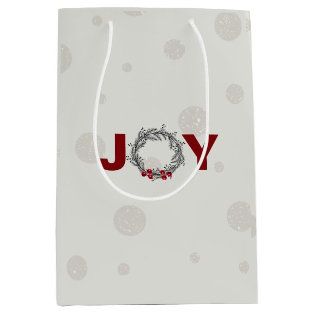 Sacola Para Presentes Média HOLIDAY JOY Gift Média Gift Bag (Frente)