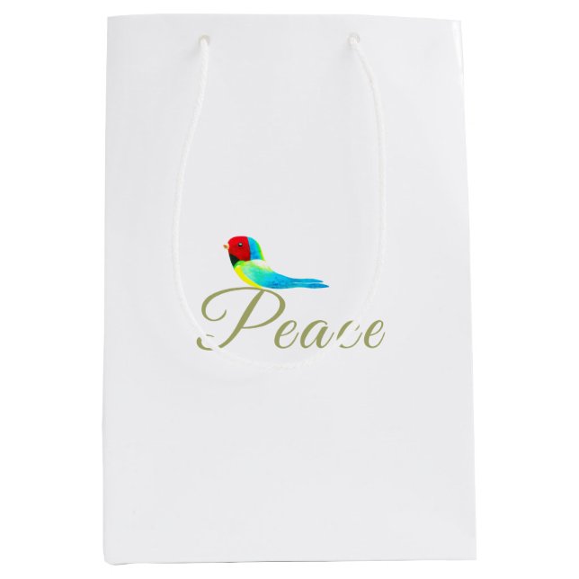 Sacola Para Presentes Média Holiday Little Bird  Messenger of Peace (Frente)