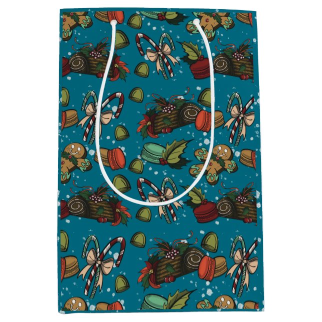 Sacola Para Presentes Média Holiday Sweets- Ice (Color) (Frente)