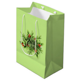 Sacola Para Presentes Média Holly Felry Christmas Medium Gift Bag