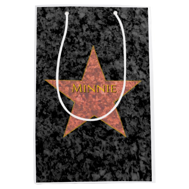 Sacola Para Presentes Média Hollywood Star Personalizada (Frente)