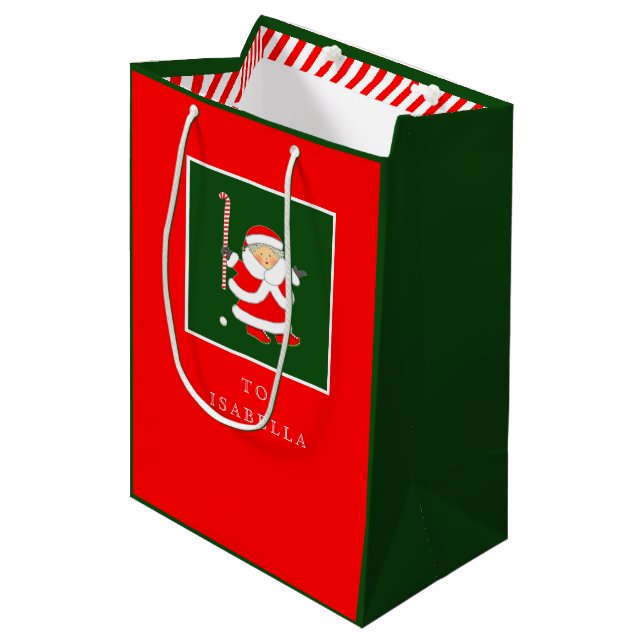 Sacola Para Presentes Média Hóquei em Campo Natal (Frente inclinada)