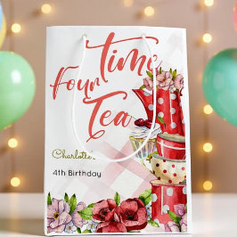 Sacola Para Presentes Média Hora quatro chá, chá florescente aniversário