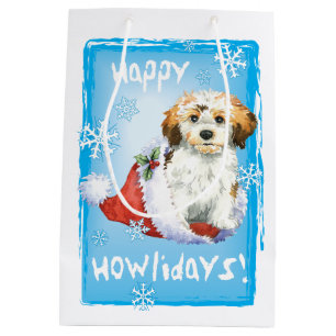 Sacola Para Presentes Média Howlidays feliz Havanese