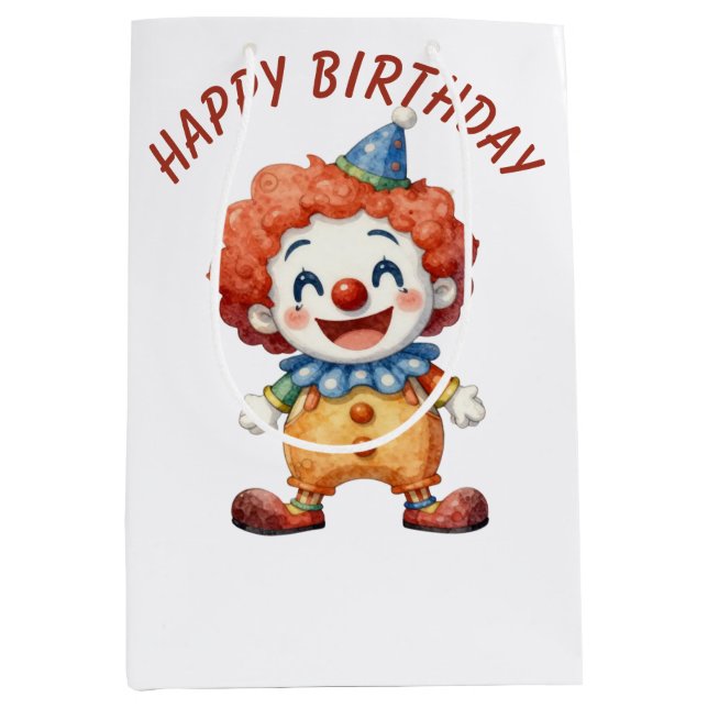 Sacola Para Presentes Média Humor de Circo de Palhaço (Frente)