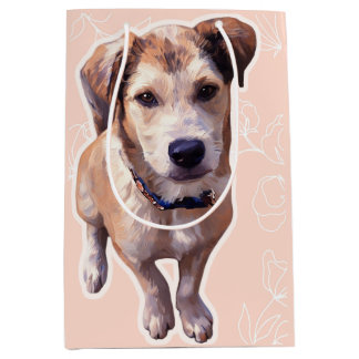 Sacola Para Presentes Média Husky Puppy Gift Bag