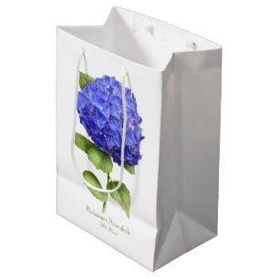 Sacola Para Presentes Média Hydrangea azul