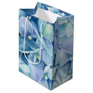 Sacola Para Presentes Média Hydrangea azul