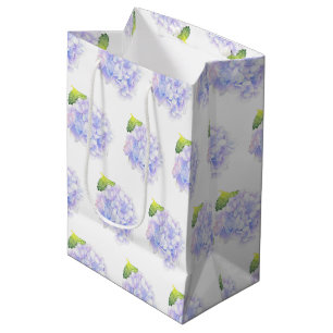 Sacola Para Presentes Média Hydrangea Watercolor Vignette