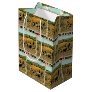 Sacola Para Presentes Média I Heart South Africa Rhino reeds