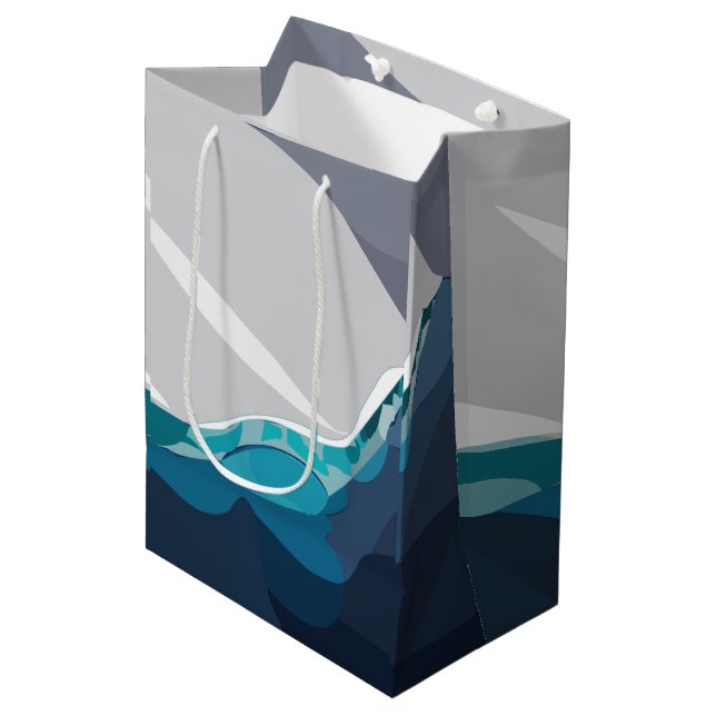 Sacola Para Presentes Média Iceberg Oceano (Frente inclinada)