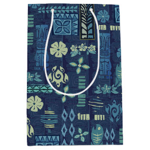 Sacola Para Presentes Média Ícones de Tiki Retro Havaiano