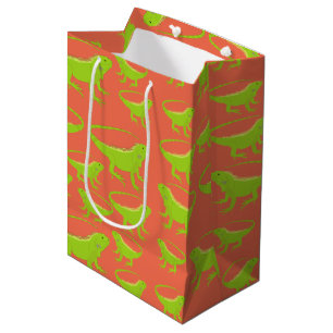 Sacola Para Presentes Média Iguana Lizard Pattern