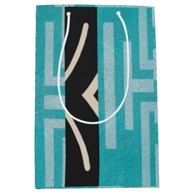 Sacola Para Presentes Média Ilha Caribe Africana de Luxo sofisticada (Frente)