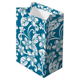 SACOLA PARA PRESENTES MÉDIA ILHA PLUMÉRIA (CARIBE AZUL)