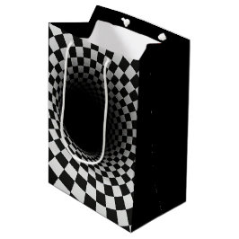 Sacola Para Presentes Média Ilusão Óptica de Aniversário Buraco Negro