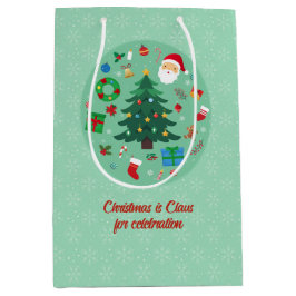 Sacola Para Presentes Média Ilustrações de Natal Feriado