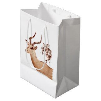 Sacola Para Presentes Média Impala Antelope Animal Wildlife Sketch