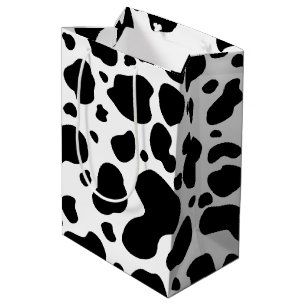 Sacola Para Presentes Média Impressão animal preto e branco do teste padrão