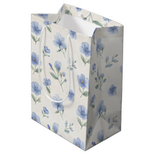Sacola Para Presentes Média Impressão Botânica de Flores Silvestres Cottagecor
