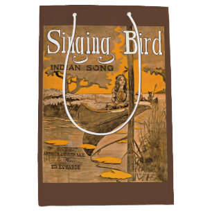 Sacola Para Presentes Média impressão de 1909 Singing Bird sheet