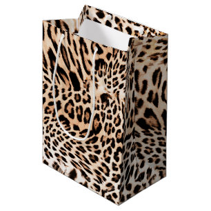 Sacola Para Presentes Média Impressão de peles de leopardo