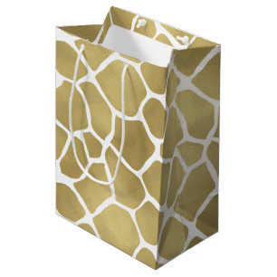 Sacola Para Presentes Média Impressão Dourado do girafa