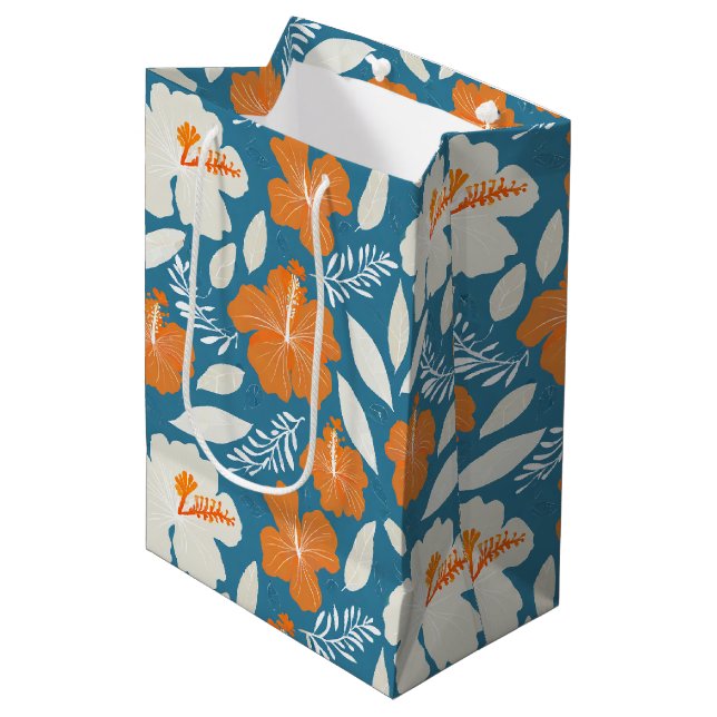 Sacola Para Presentes Média Impressão havaiano (Frente inclinada)