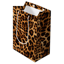 Sacola Para Presentes Média Impressão Leopardo Chic Brown