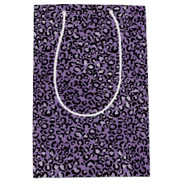 Sacola Para Presentes Média Impressão Leopardo Roxo