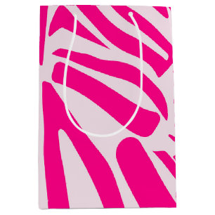 Sacola Para Presentes Média Impressão zebra rosa