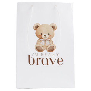 Sacola Para Presentes Média infância corajosa beary cancro crianças doentes fo