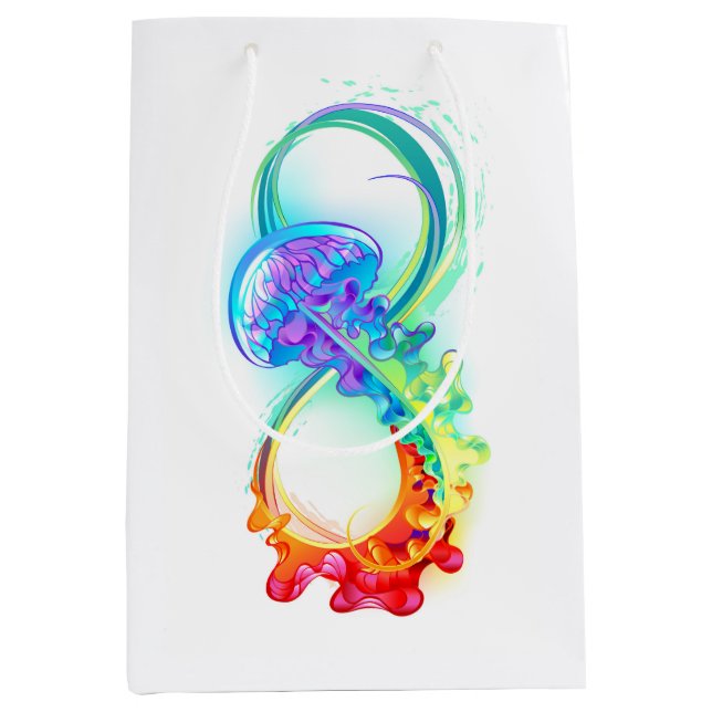 Sacola Para Presentes Média Infinity with Rainbow Jellyfish (Frente)