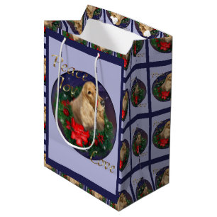 Sacola Para Presentes Média Inglês Cocker Spaniel Natal