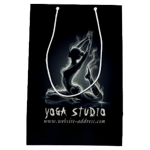Sacola Para Presentes Média Instrutor Yoga Reiki Pose Rei Pigeon com uma perna