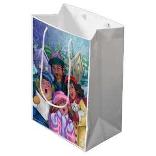 Sacola Para Presentes Média Ir para uma Ilustração de Caroling