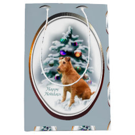 Sacola Para Presentes Média Irish Terrier Christmas